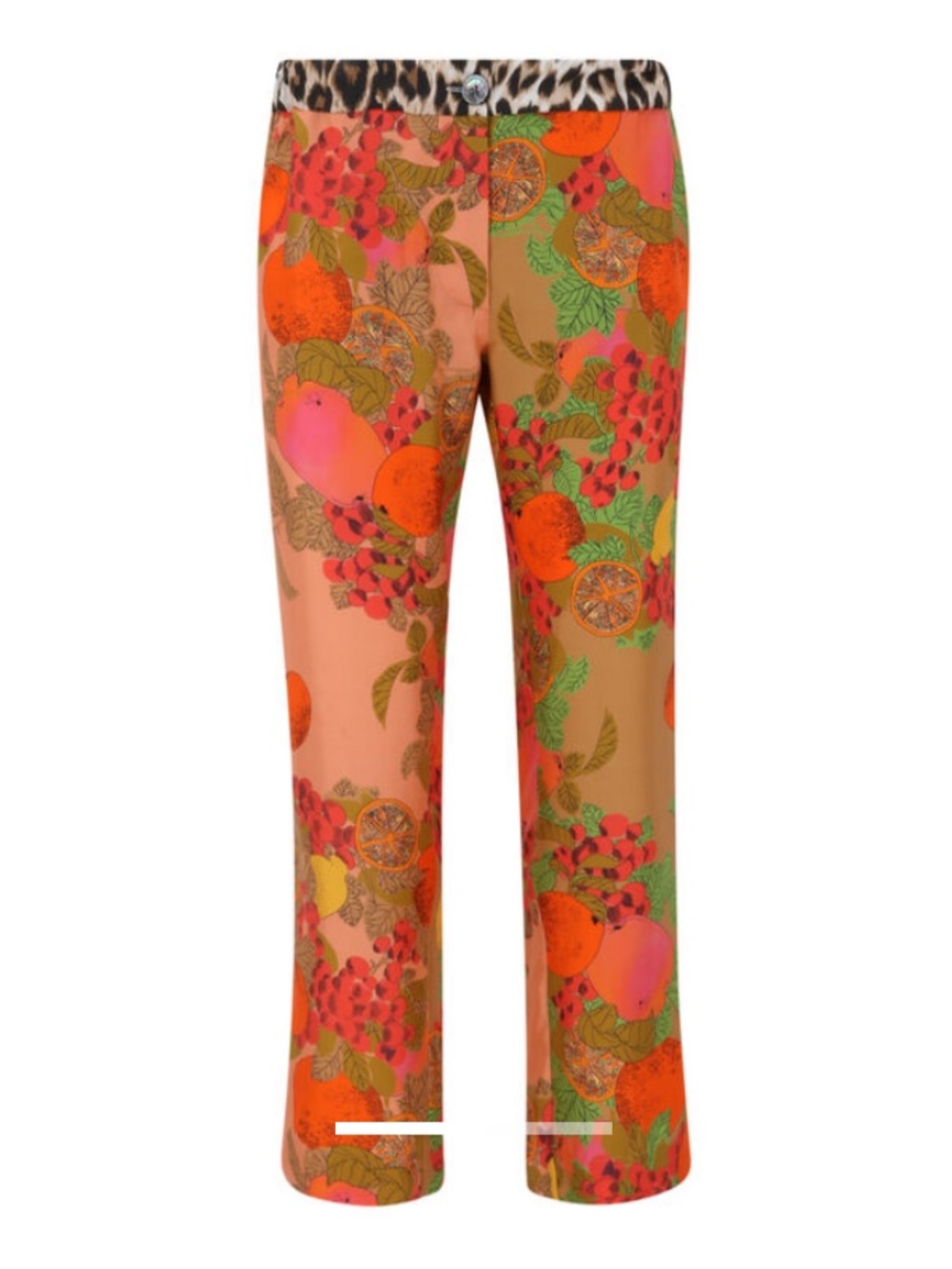 La Prestic Ouiston Lucky silk pants in multicolor Mix Pink mix fruits rose print - Picture 5 of 9